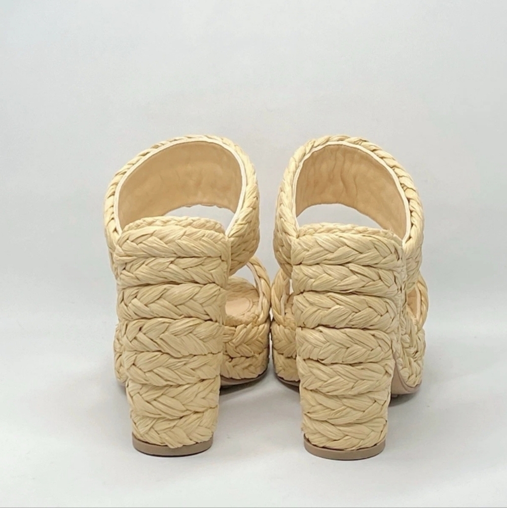 Bottega Veneta Trinity Weave Raffia Platform Sandals size 371/2 Retail $1550 New - Picture 4 of 7